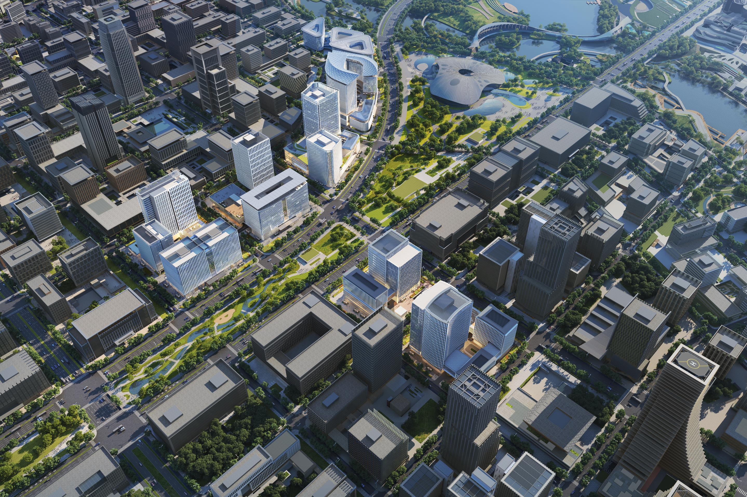 1-中国五冶雄安新区金融岛站周边一体化开发项目效果图